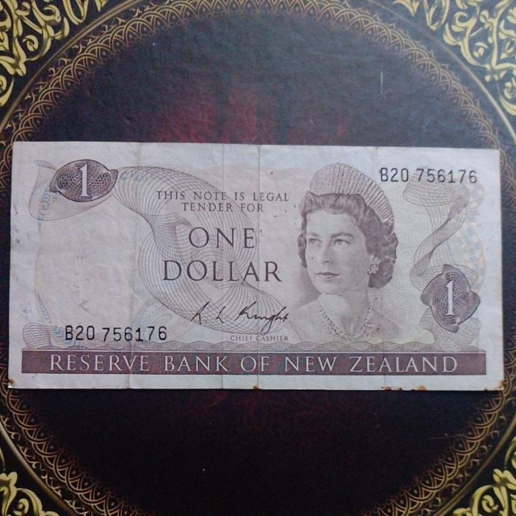 Uang New Zealand 1 dollar 1967 vf