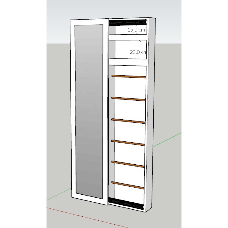 Adapta-Lemari Rak Hijab & Rak MakeUp Gantung Dinding-Cermin Mirror Gantungan Hijab Minimalis