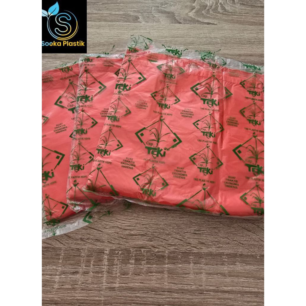 Plastik/Kantong Plastik/Kresek Teki uk 21x40 Merah