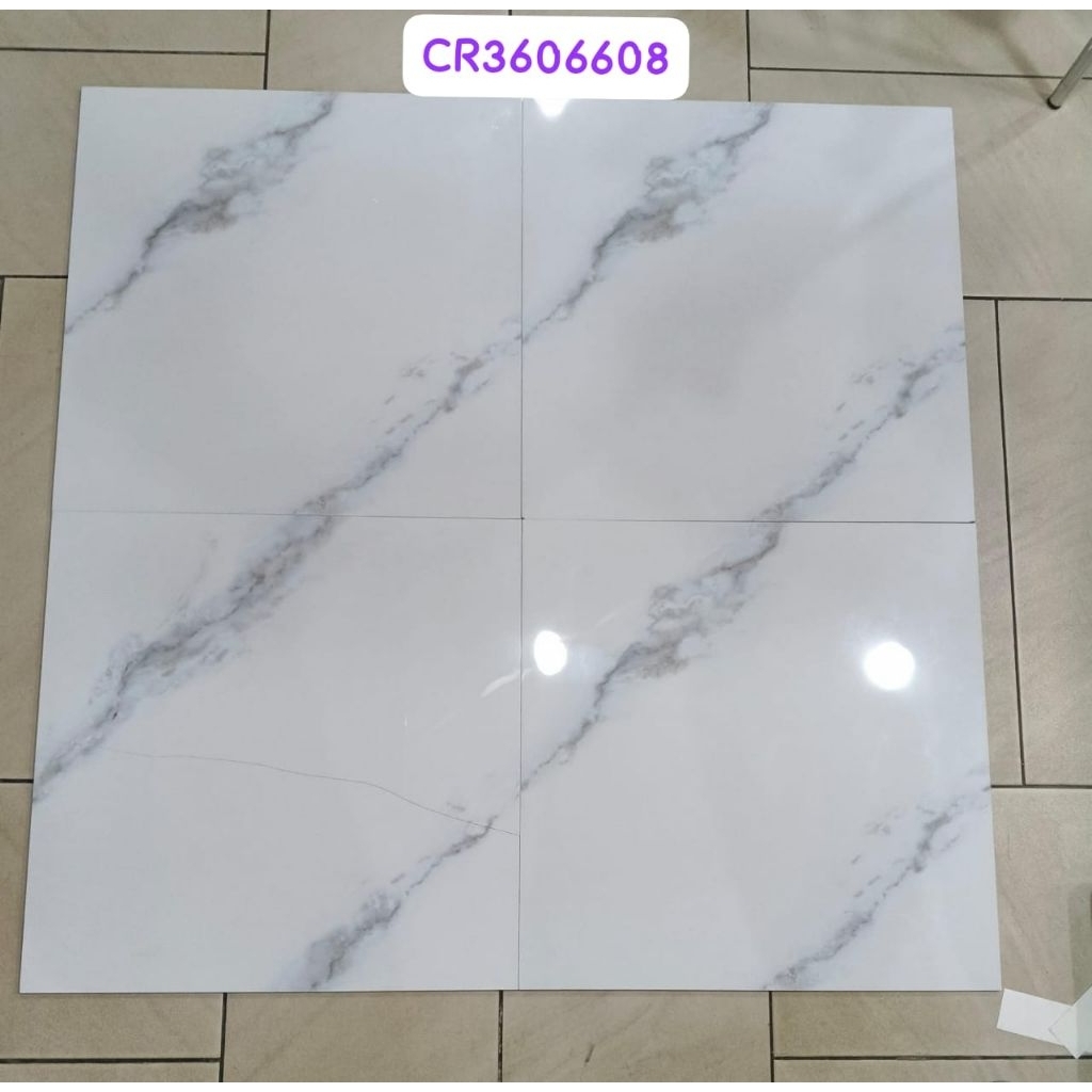 Granit motif Marmer Putih 60x60 Glosy