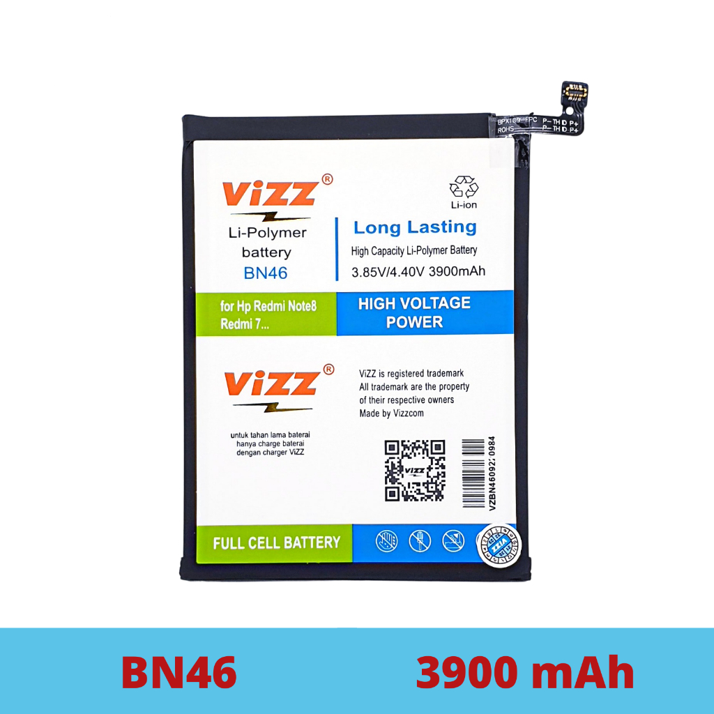Baterai Vizz BN46 For Redmi Note 6 Baterai Original Vizz