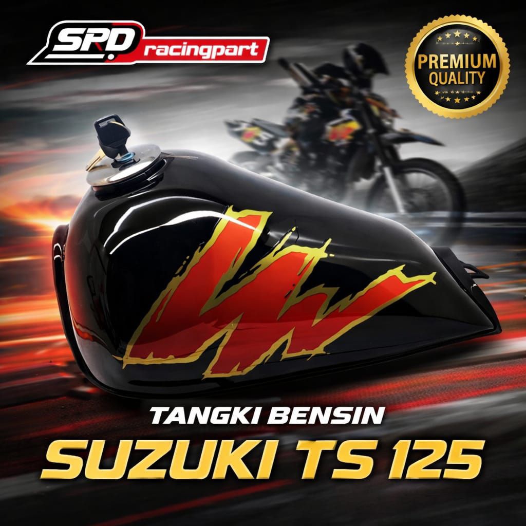 Tangki Bensin Suzuki TS 125 Plus Tutup Tangki, Bahan Tebal Berkualitas tinggi