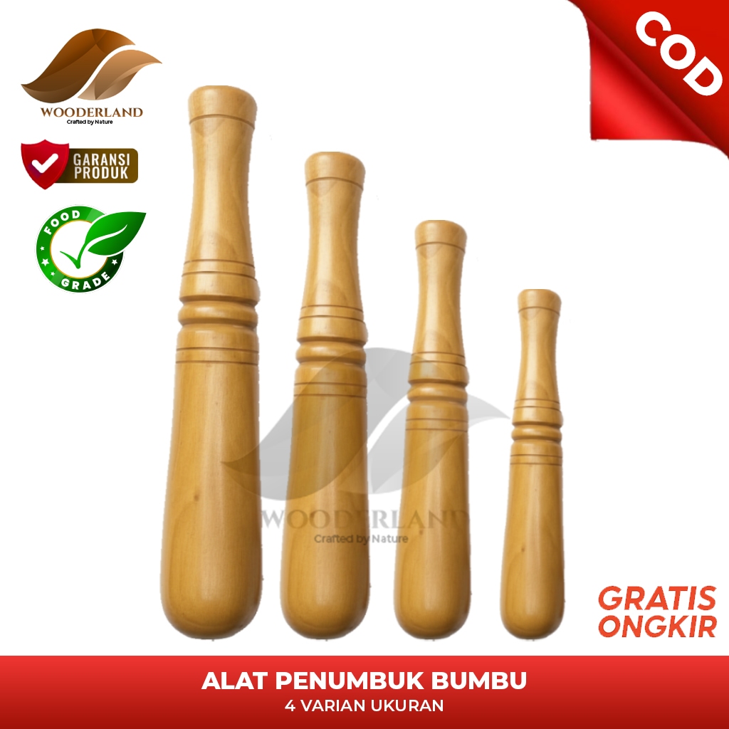 Alat Penumbuk bumbu / Ayam geprek / Alu penumbuk dari kayu mahoni berkualitas
