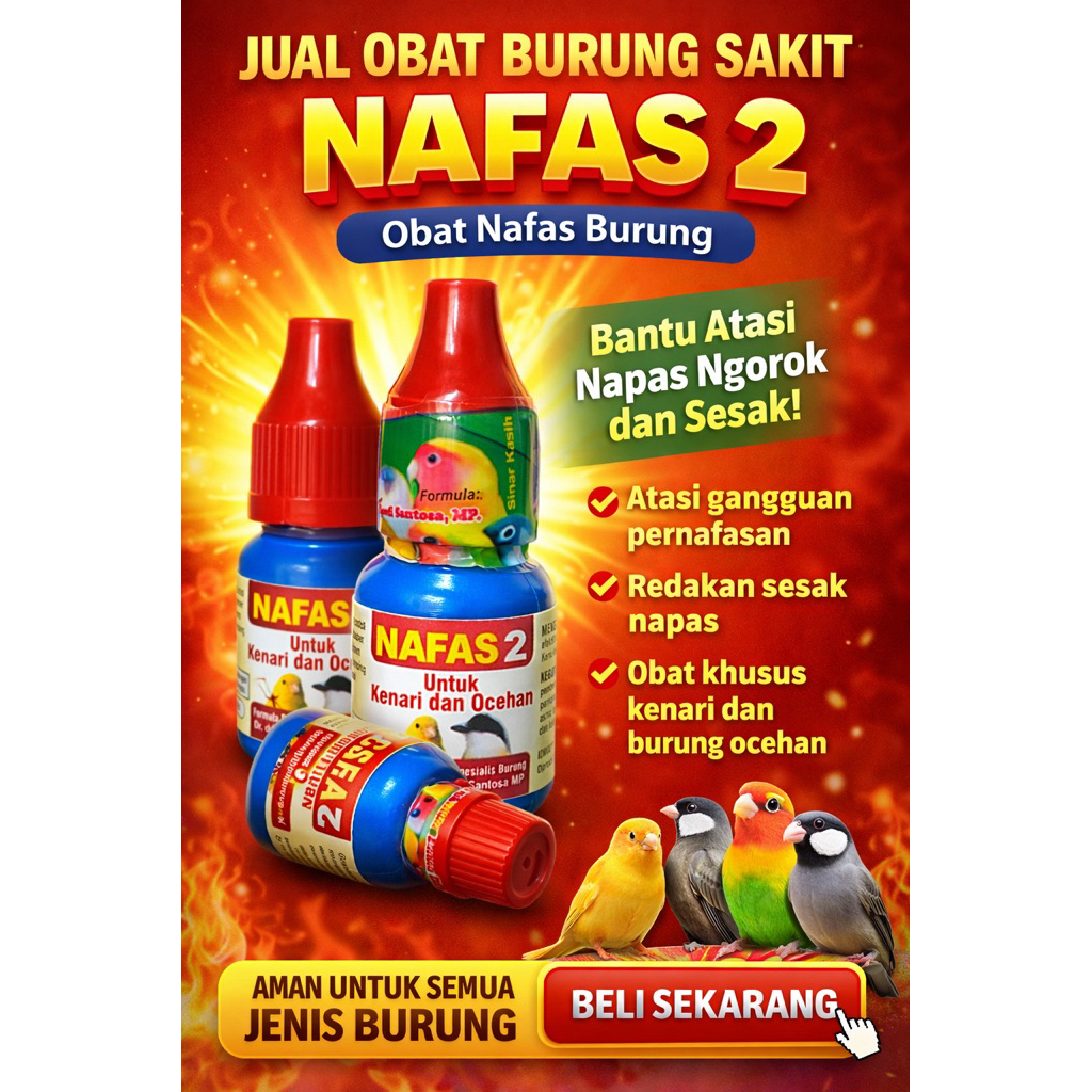 Obat Burung kenari Nafas 2 - Mengatasi Pernapasan, Menyembuhkan Batuk, Membantu Suara Serak