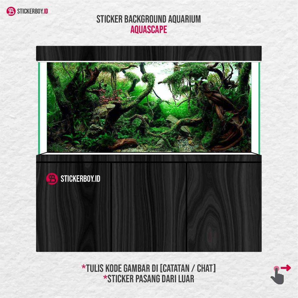 Stiker Background Aquarium Motif Aquascape  – Wallpaper Aquarium Premium