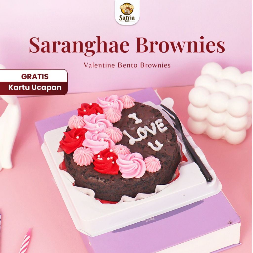 [Satria Roti] Saranghae Brownies / Hampers Valentine / Kado Valentine / Gift Valentine / Bento Brown