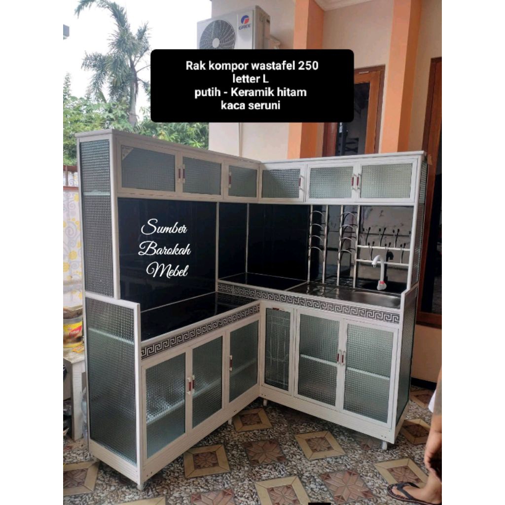RAK KOMPOR + WASTAFEL LETTER L / SUDUT 250 (HANYA KOTA SEMARANG DAN SEKITARNYA)