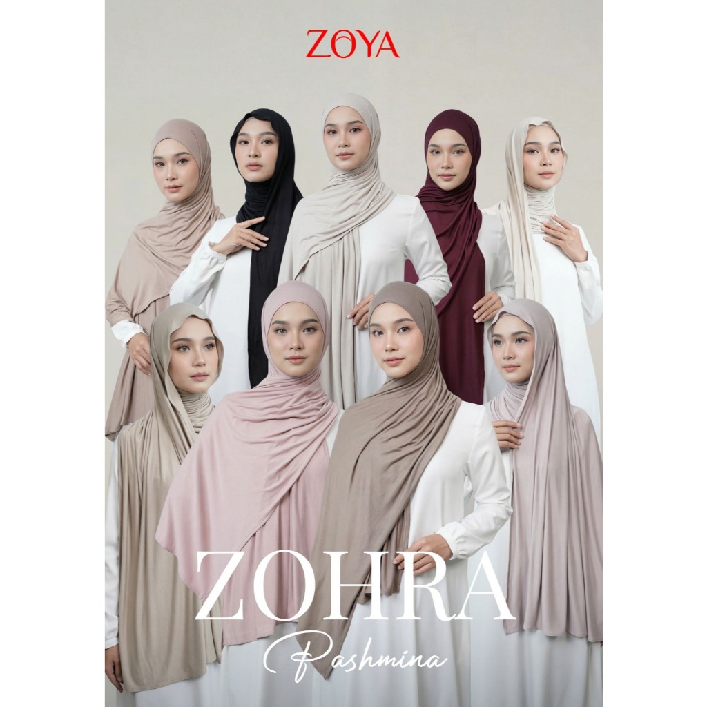 Zoya Pashmina Zohra - Hijab Pashmina Polos - Bahan Viscose Spandex