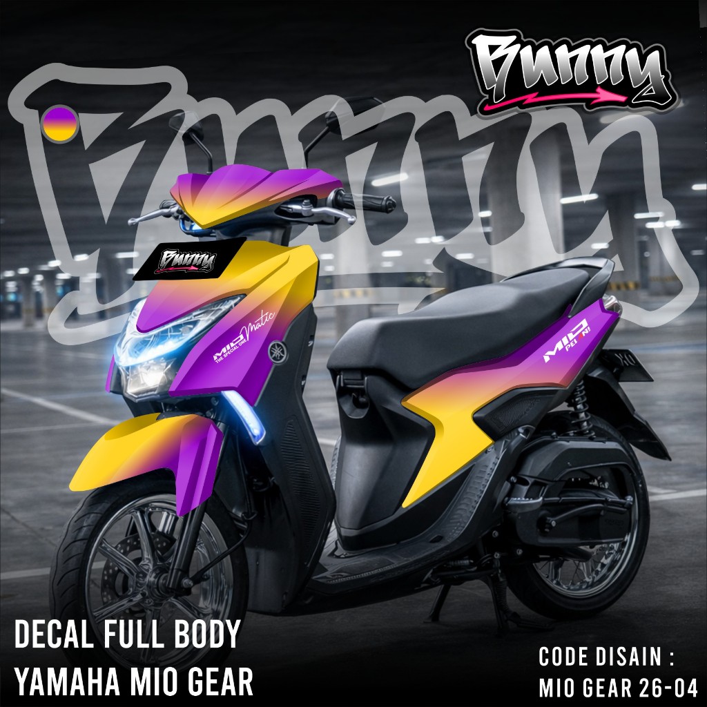 (COD) TERBARU Decal Sticker Motor Yamaha Mio Gear Tahun 2020 2021 2022 2023 2025 Full body - Stiker 