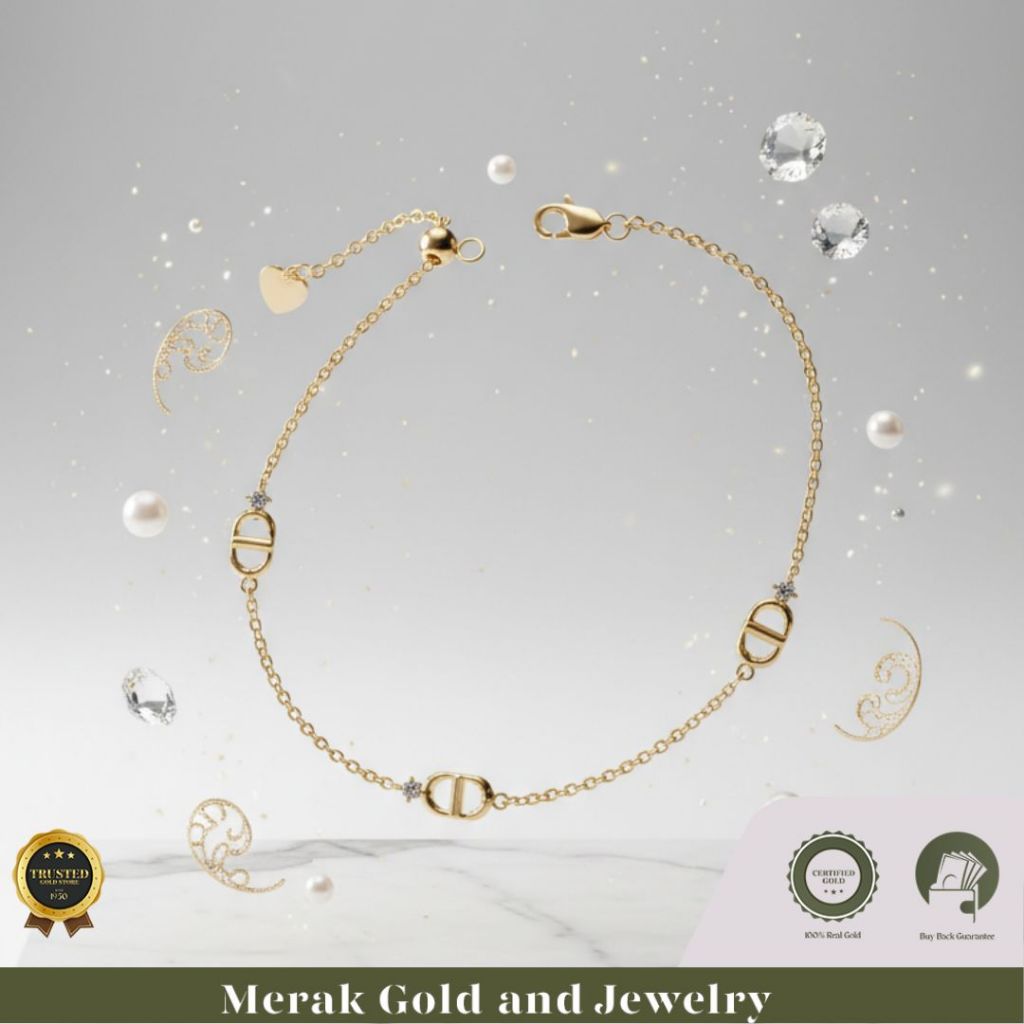 Merak Gold - Braclet / Gelang Serut Gold Model C.D | Emas Tua Kadar 16K