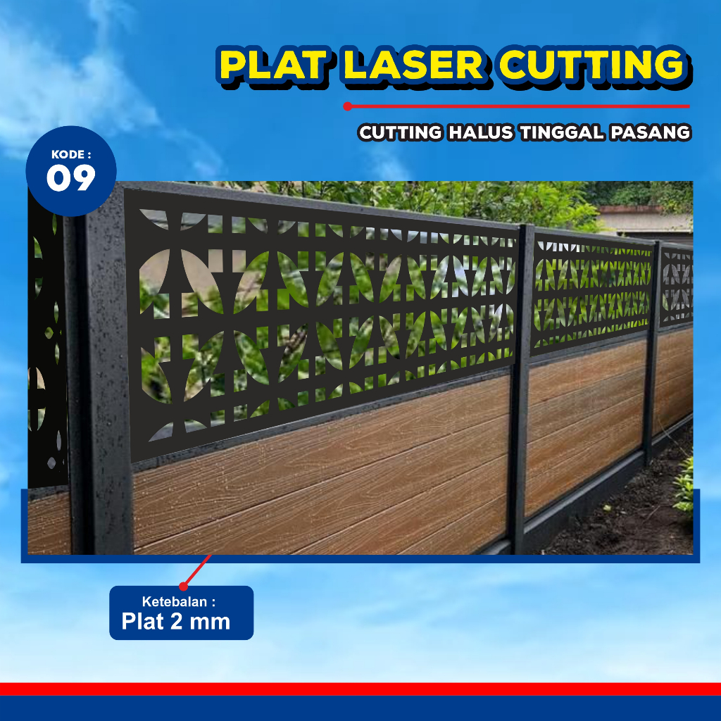 Laser Plat Pagar, Ornamen Pagar, Krawangan, Plat Cnc, Plat Cutting, Laser Cutting Custom 09