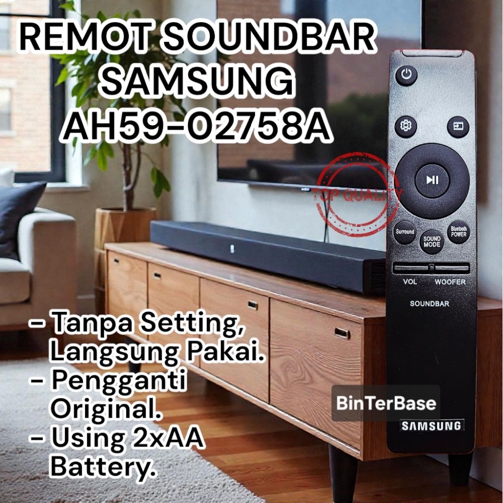 Remote remot Soundbar Samsung AH59-02758A Infrared Surround Woofer HW-M360, HW-M370, HW-M430, HWMM55