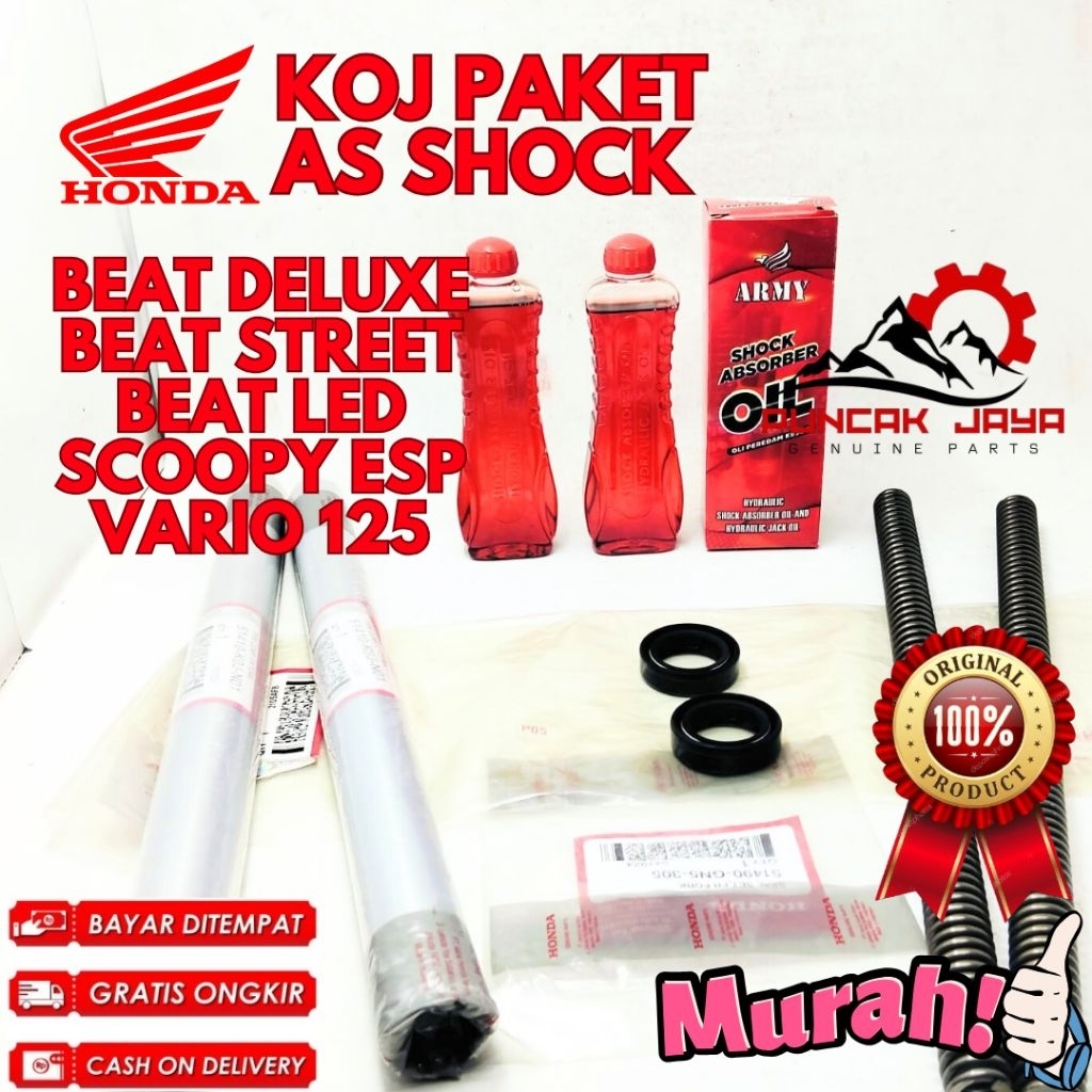 PAKET AS SHOCK ORIGINAL HONDA KODE KOJ, PAKET AS SHOCK BEAT DELUXE, PAKET AS SHOCK BEAT STREET, PAKE