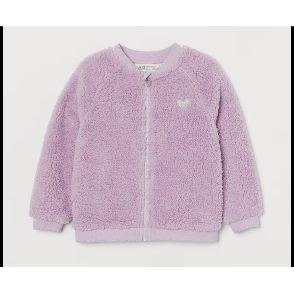 HNM HM JAKET SWEATER CARDIGAN LILAC BULU SERPA ORIGINAL STORE PL