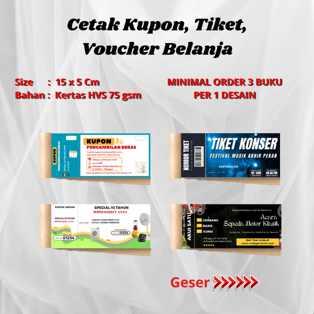CETAK KUPON, TIKET, VOUCHER CUSTOM