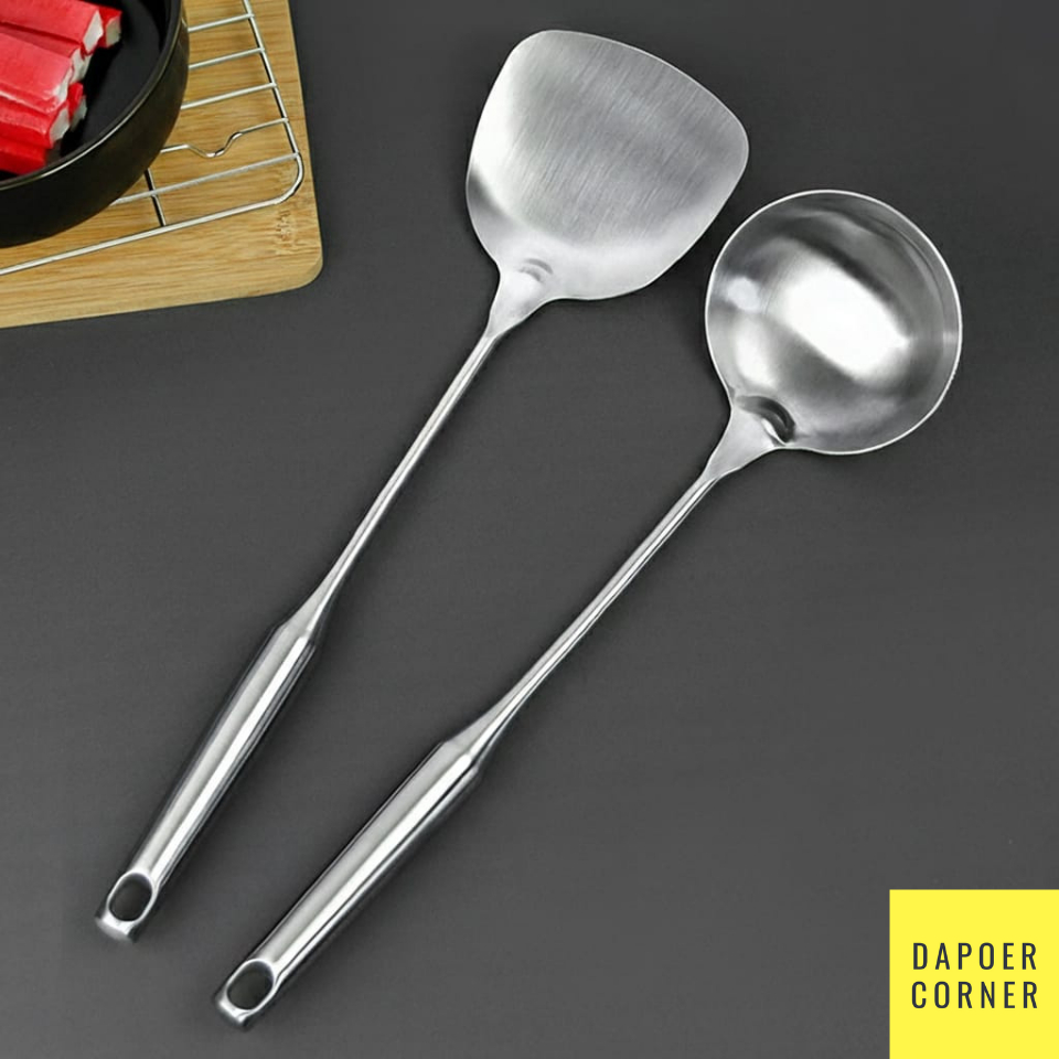 SODET SUTIL CENTONG STAINLESS STAINLESS TEBAL PREMIUM / SPATULA STAINLESS STEEL 304