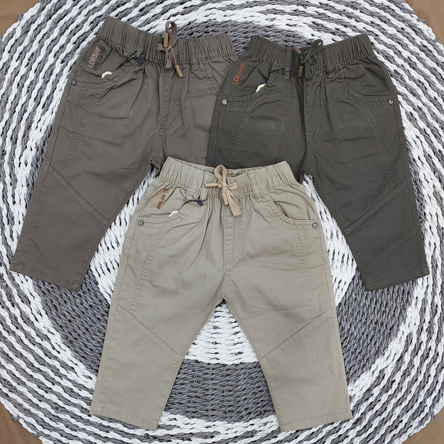 Bombi Kids Celana Panjang Anak Laki-Laki Katun Twill Premium Tebal dan Nyaman Pinggang Karet | EXIST