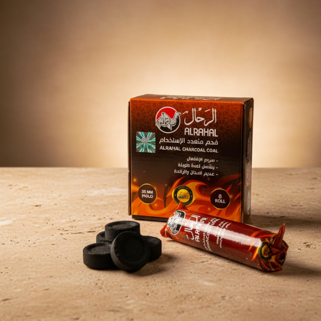 Arang Magic Al Rahal Tanpa Lubang 1 Box 8 Bungkus, Arang Tahan Lama untuk Bukhur