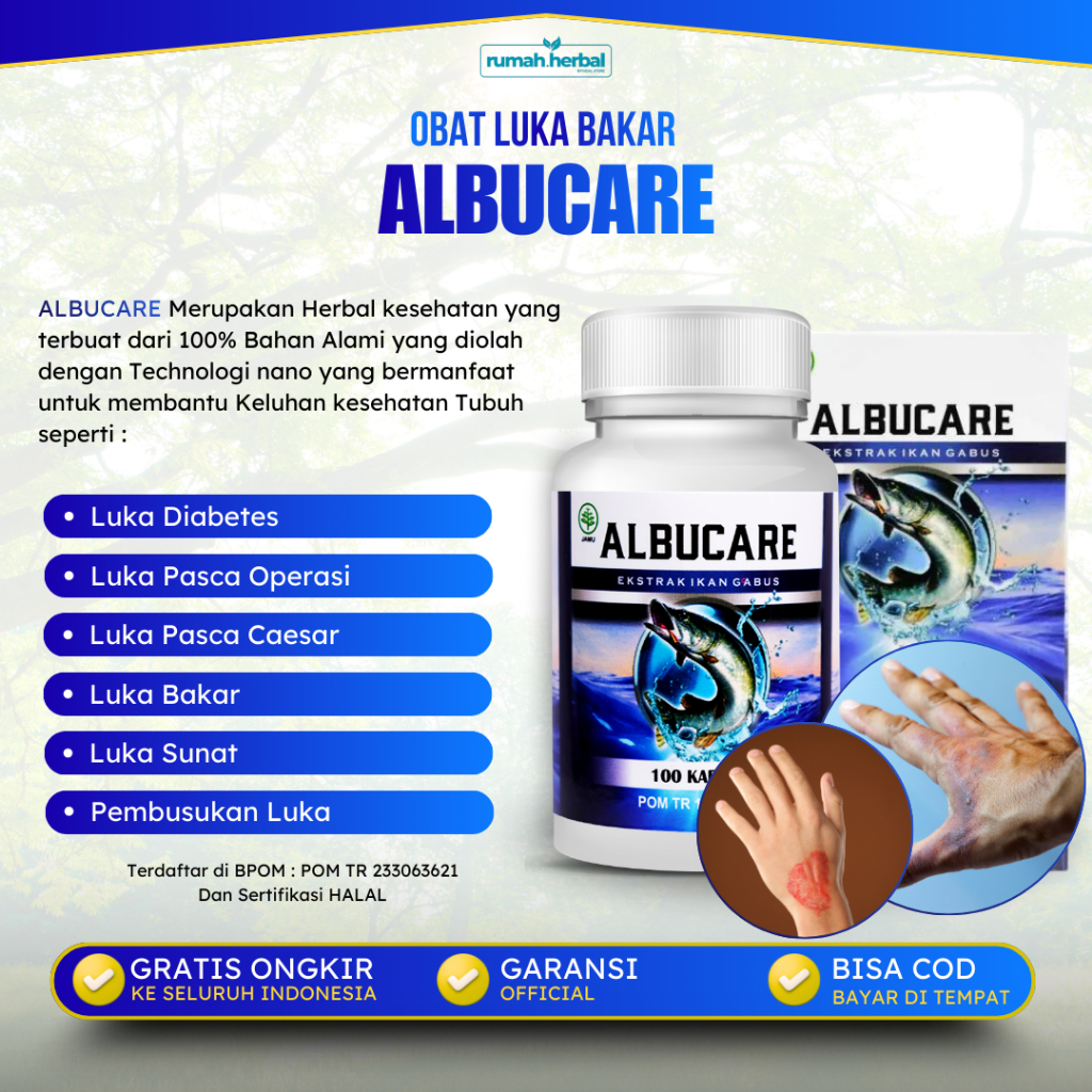 ALBUCARE - Pengering Penyembuhan Luka Diabetes / Pasca Operasi / Melahirkan Caesar Ekstrak Ikan Gabu