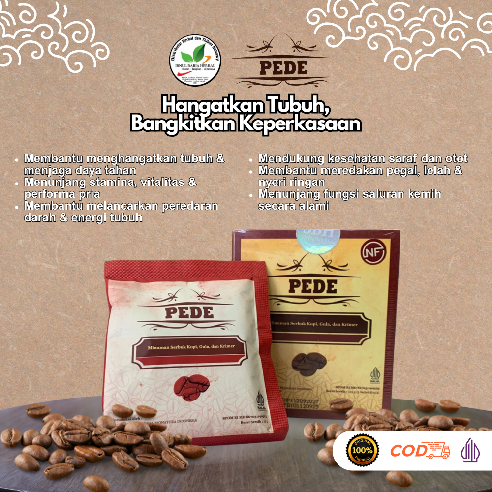 Kopi Pede Kopi Herbal Pria Dewasa Stamina Ginseng Purwaceng Instan 100% Herbal