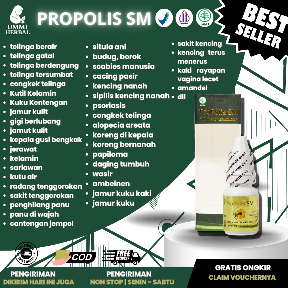Obat Atasi Wasir Ambein Panu Di Wajah Cantengan Jempol Kutu Air | PROPOLIS SM BRAZIL ASLI ISI 6ML