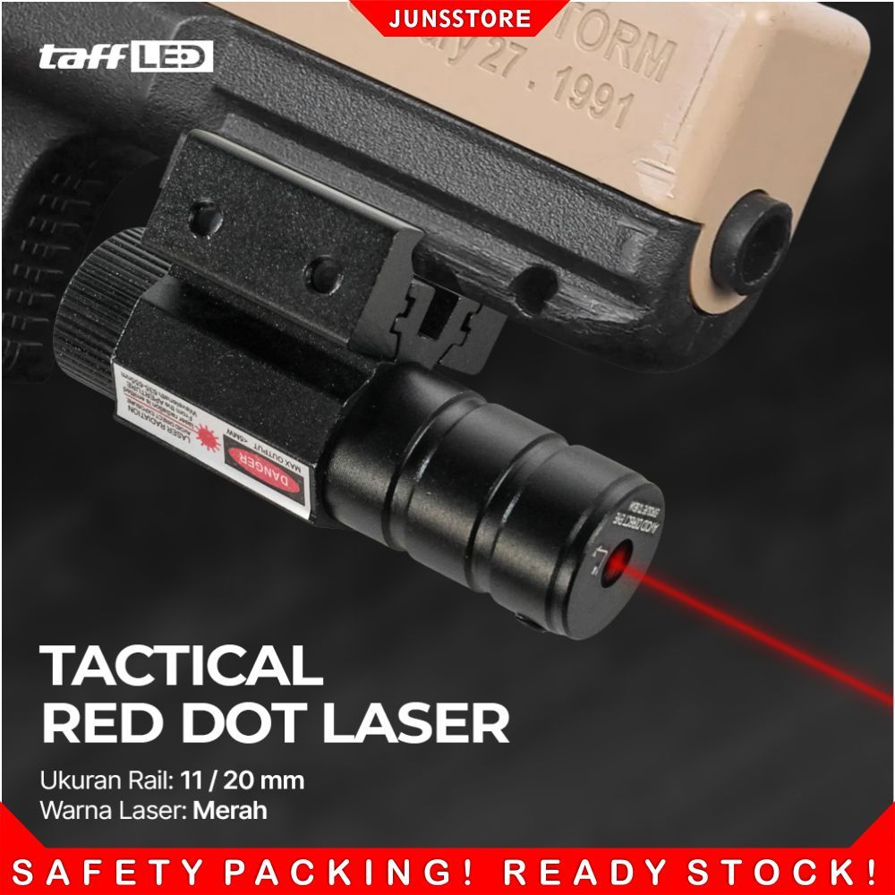 Laser Tactical Red Dot Gun Picatinny Mount Airsoft Rifle With 3 Pcs Baterai LR44 Kunci L dan Mount R