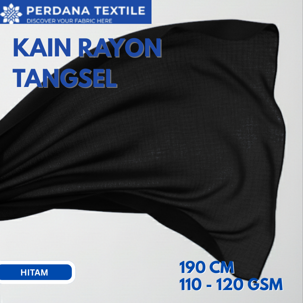 Kain Rayon Non Spandex Hitam Tangsel Kain Tencel Hitam Ringan Lembut Rayon Premium 1 ROLL  Perdana T