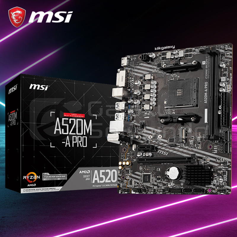 MSI A520M-A PRO AMD AM4, A520, DDR4 Motherboard - CG