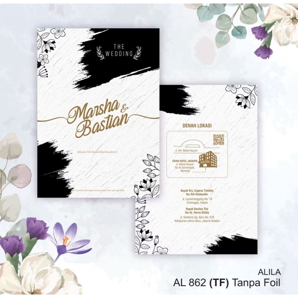 ALILA (AL 862 PINK & AL 862 Tanpa Foil ) Undangan Murah + Free Plastik Opp
