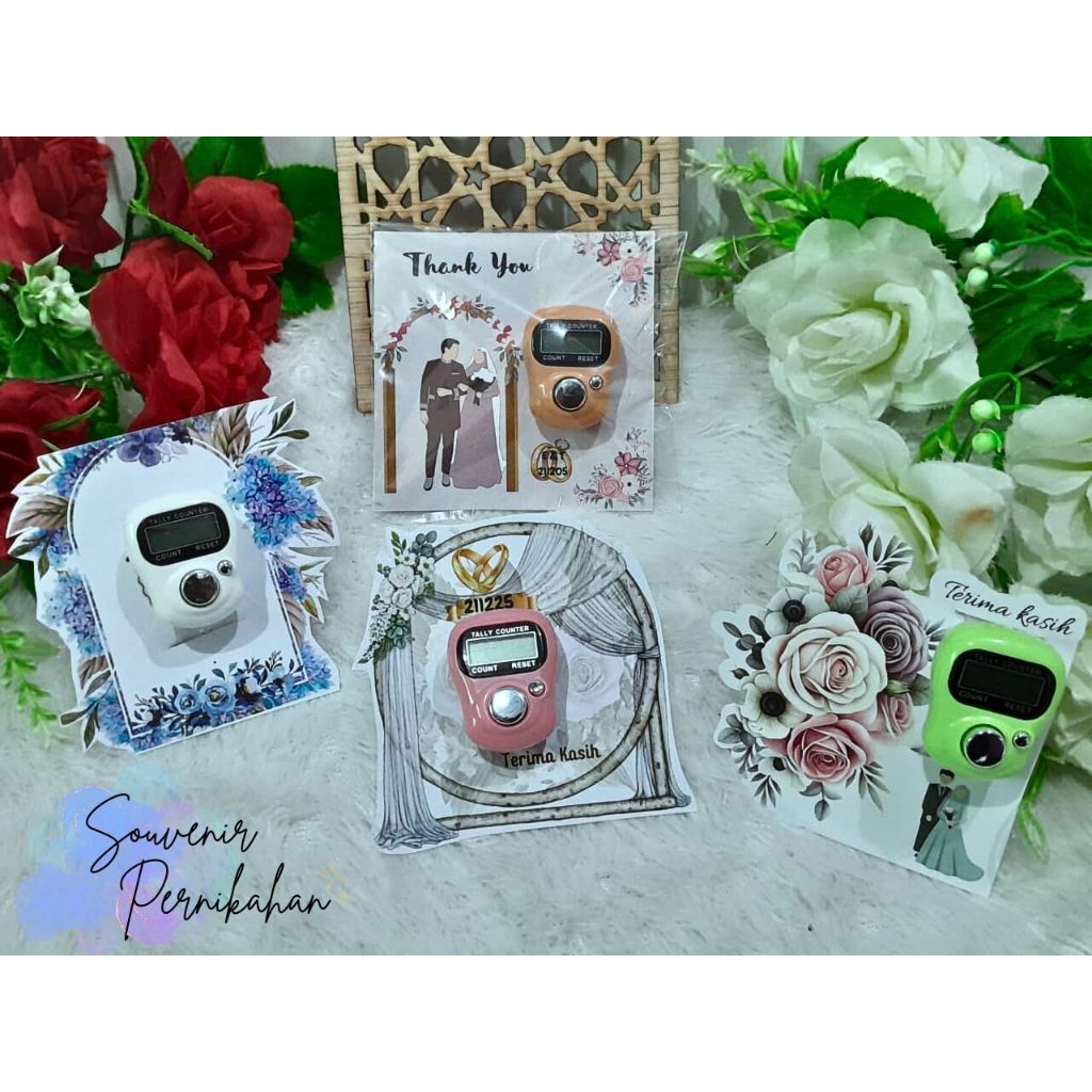 25PCS SOUVENIR PERNIKAHAN TASBIH DIGITAL / SOUVENIR TASBIH DIGITAL + KARTU UCAPAN /  SOUVENIR PERNIK