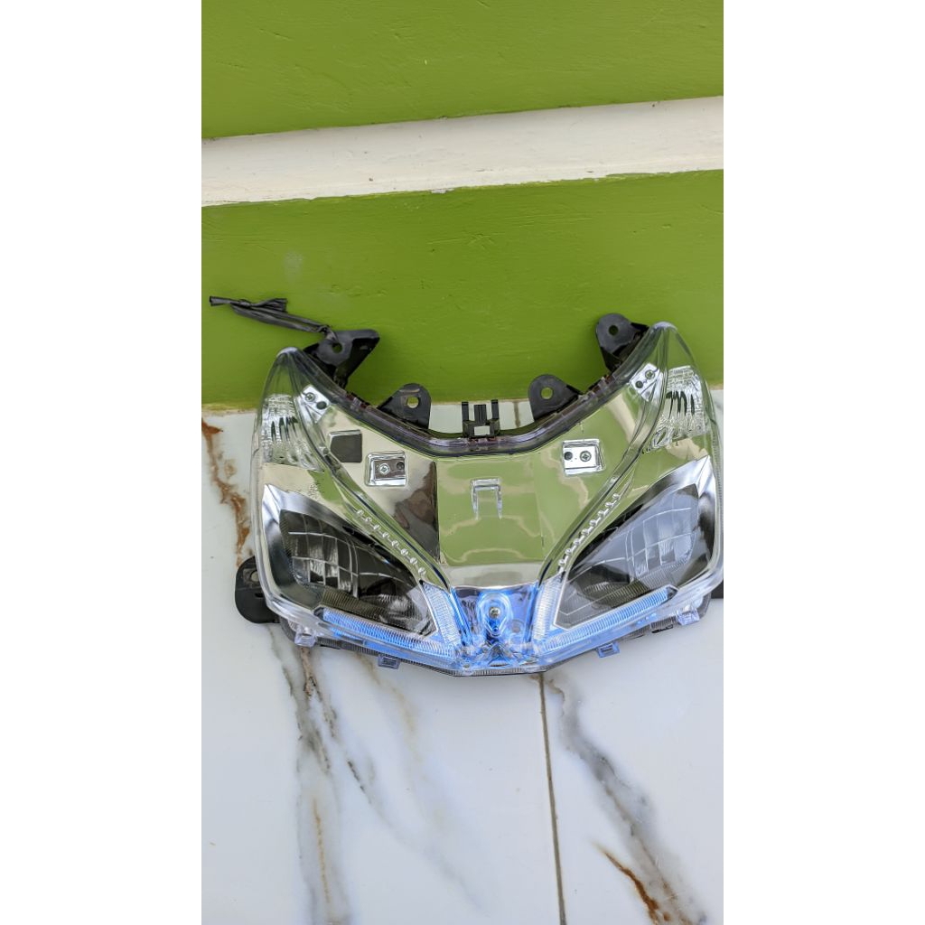 Honda Headlamp Lampu Depan Reflektor Set untuk Vario 110 FI Injeksi K46 Original Kaca Mika Baru