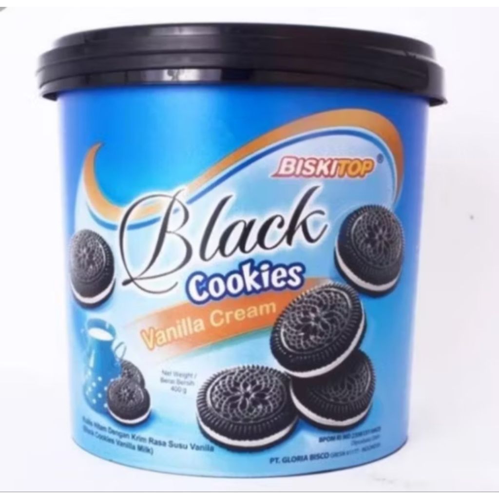 Biskitop Black Cookies Vanila Cream 360gr/ Biskuit Lebaran