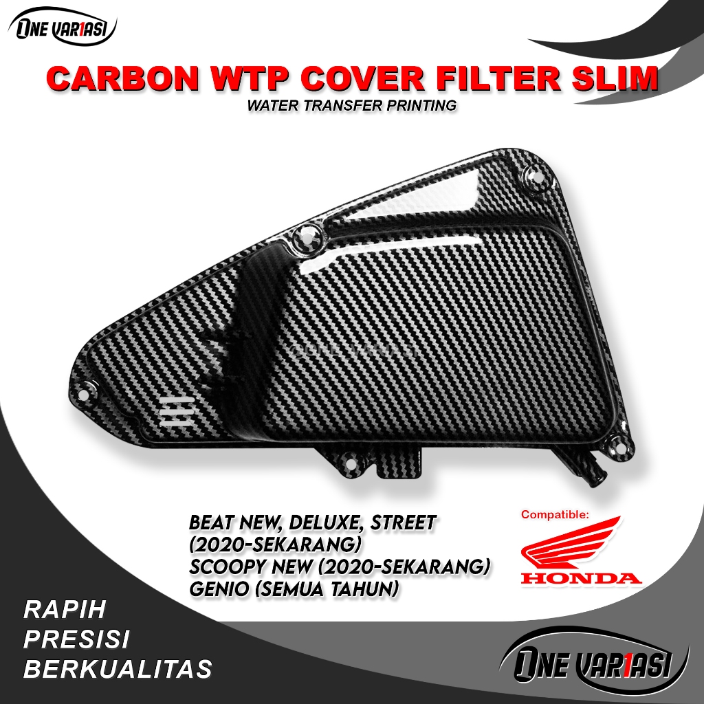 COVER BOX FILTER SLIM BEAT DELUX SCOOPY GENIO KOJ CARBON SLIM / TUTUP BOX FILTER SLIM BEAT NEW DELUX
