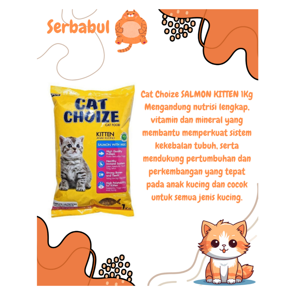 MAKANAN KUCING / DRY FOOD CAT CHOIZE KITTEN 1KG MAKANAN KERING KUCING USIA 2-12 BULAN