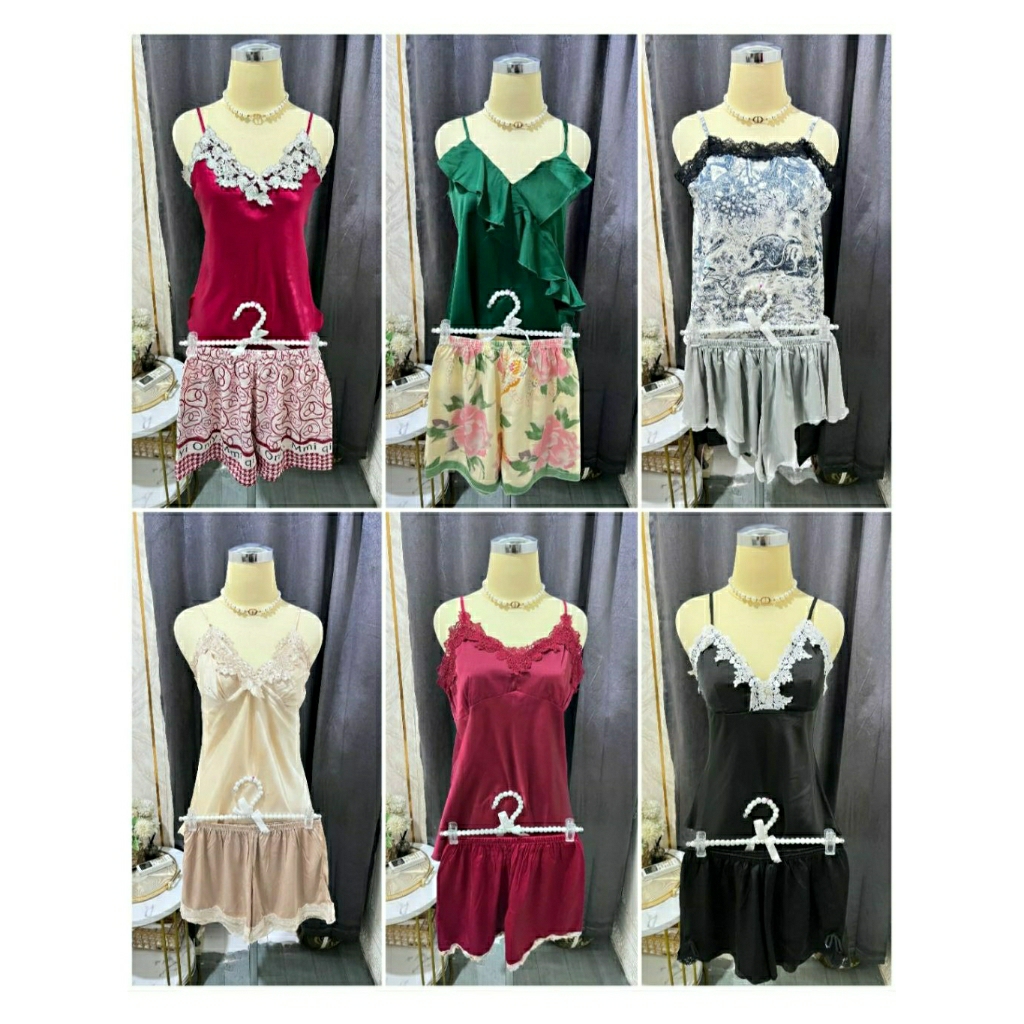 Settop satin/settop tali satu/baju tidur wanita kekinian ( kode A)