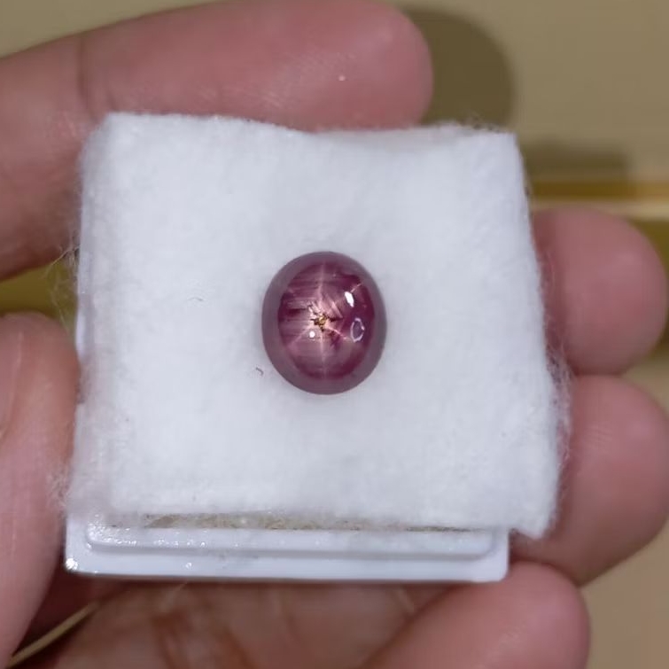 Batu permata natural ruby star + Memo