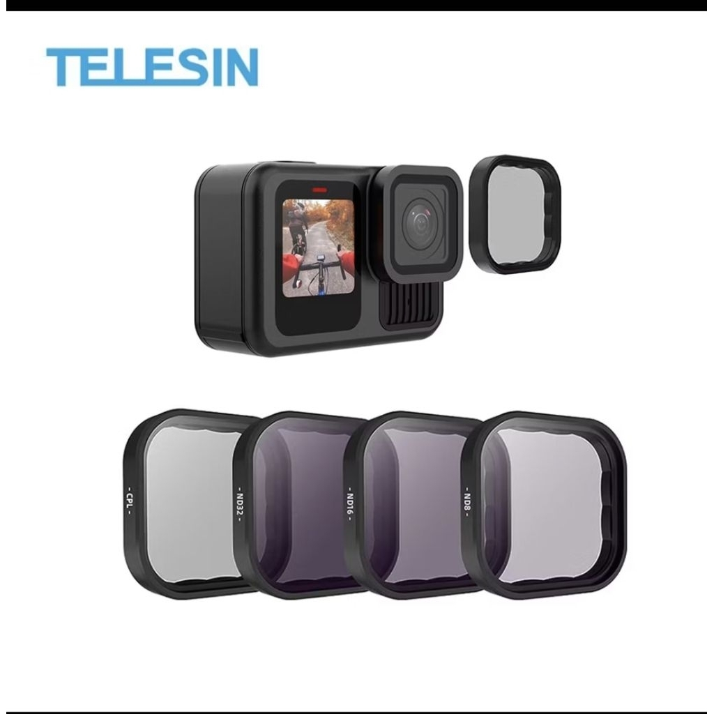 Telesin 4 set filter for gopro hero 13 ND8 ND16 ND32 dan Filter CPL for action camera gopro suit Bek