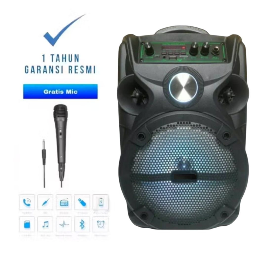SPEAKER BLUETOOTH KARAOKEAN KIMISO 7801 8'8 INCH Termurah