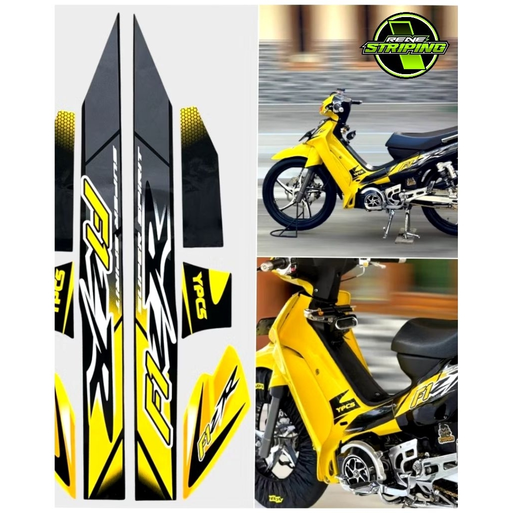 Striping Stiker Yamaha F1ZR fizr fiz r f1 zr Malaysia Sport Dual Clutch Viral list body kuning