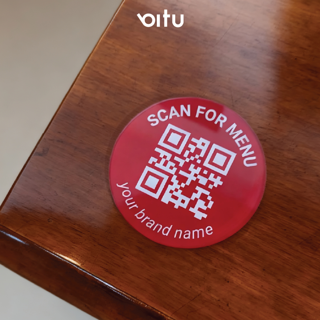QR Menu Akrilik Meja – Custom Logo & Ukuran