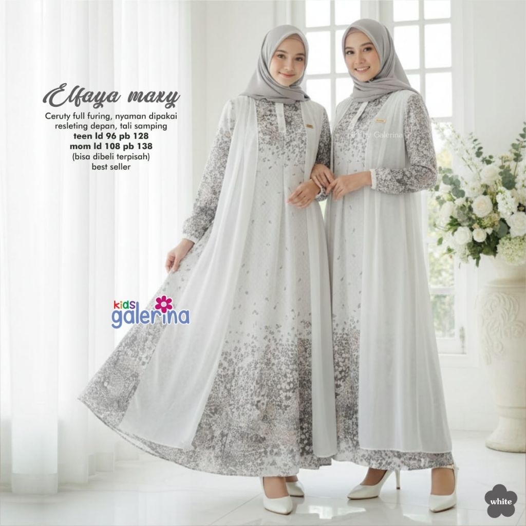 Gamis couple ibu dan anak remaja / Elfaya Maxy Couple Ori Galerina