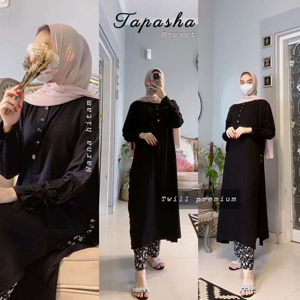 ReenaDaily Jepara TAPASHA by Fairuz Setelan Tunik Celana Daster Arab Model India Original