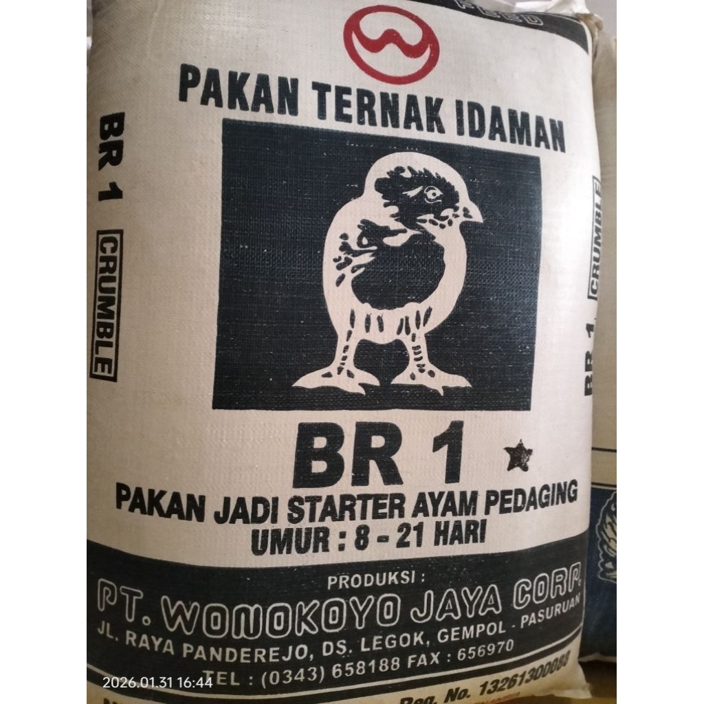 Br 1 * Pakan Ayam 50 Kg Original Wonokoyo Packing Dobel Karung