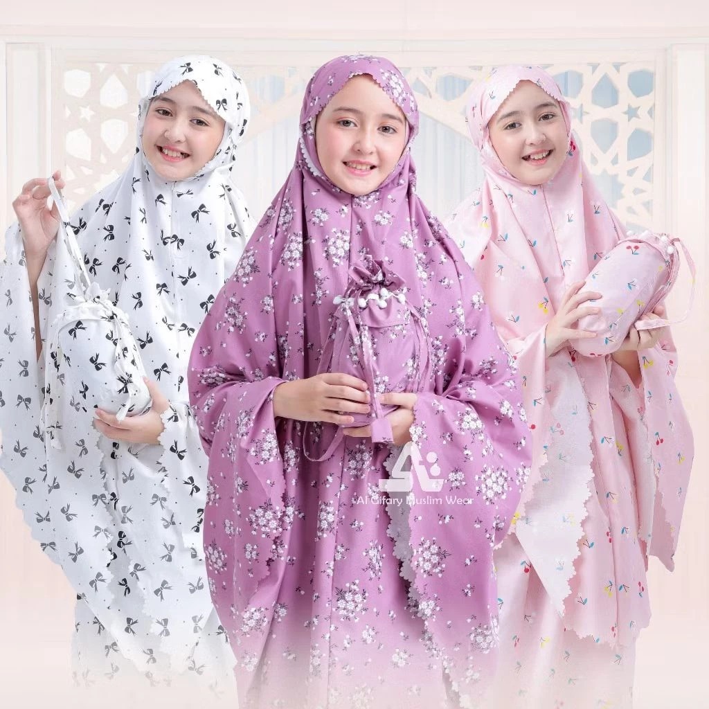 PROMO Mukena Anak 2in1 Travel Pouch Mukena Anak Motif Bunga