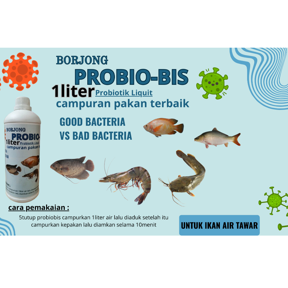 BORJONG PROBIO-BIS/PROBIOTIK LIQUIT CAMPURAN PAKAN IKAN TERBAIK