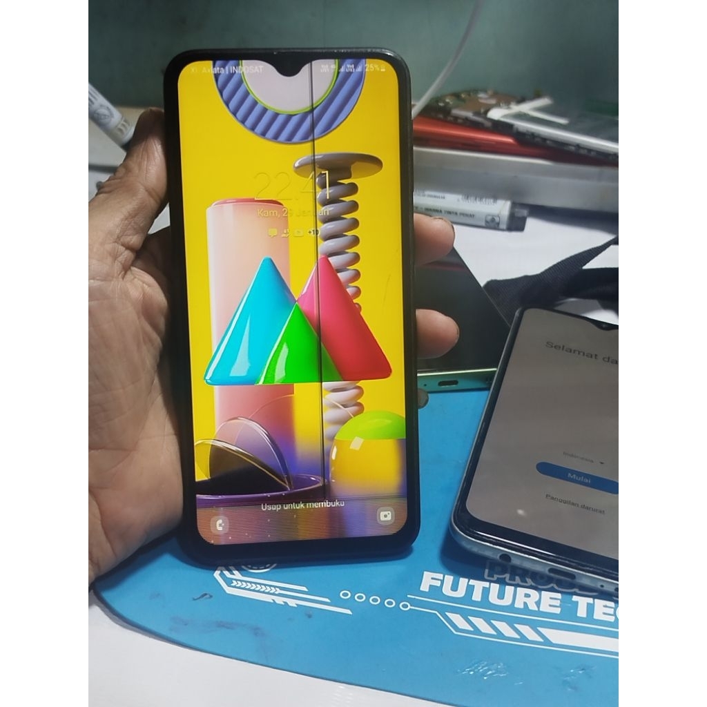 lcd samsung m31 minus layak pake untk tes mesin baca diskripsi