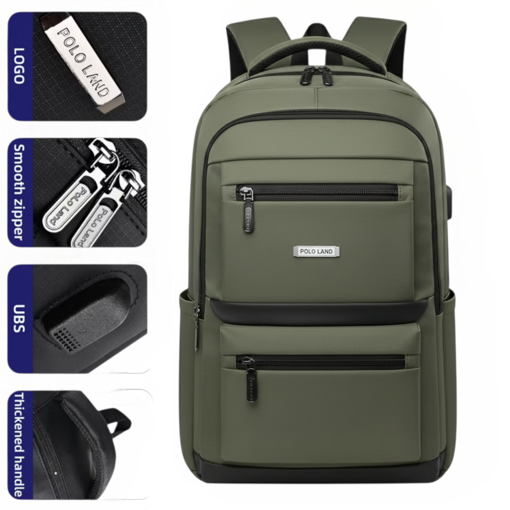 Polo Land 18 Inc Anti Air Backpack Tas Sekolah Import Backpack Usb