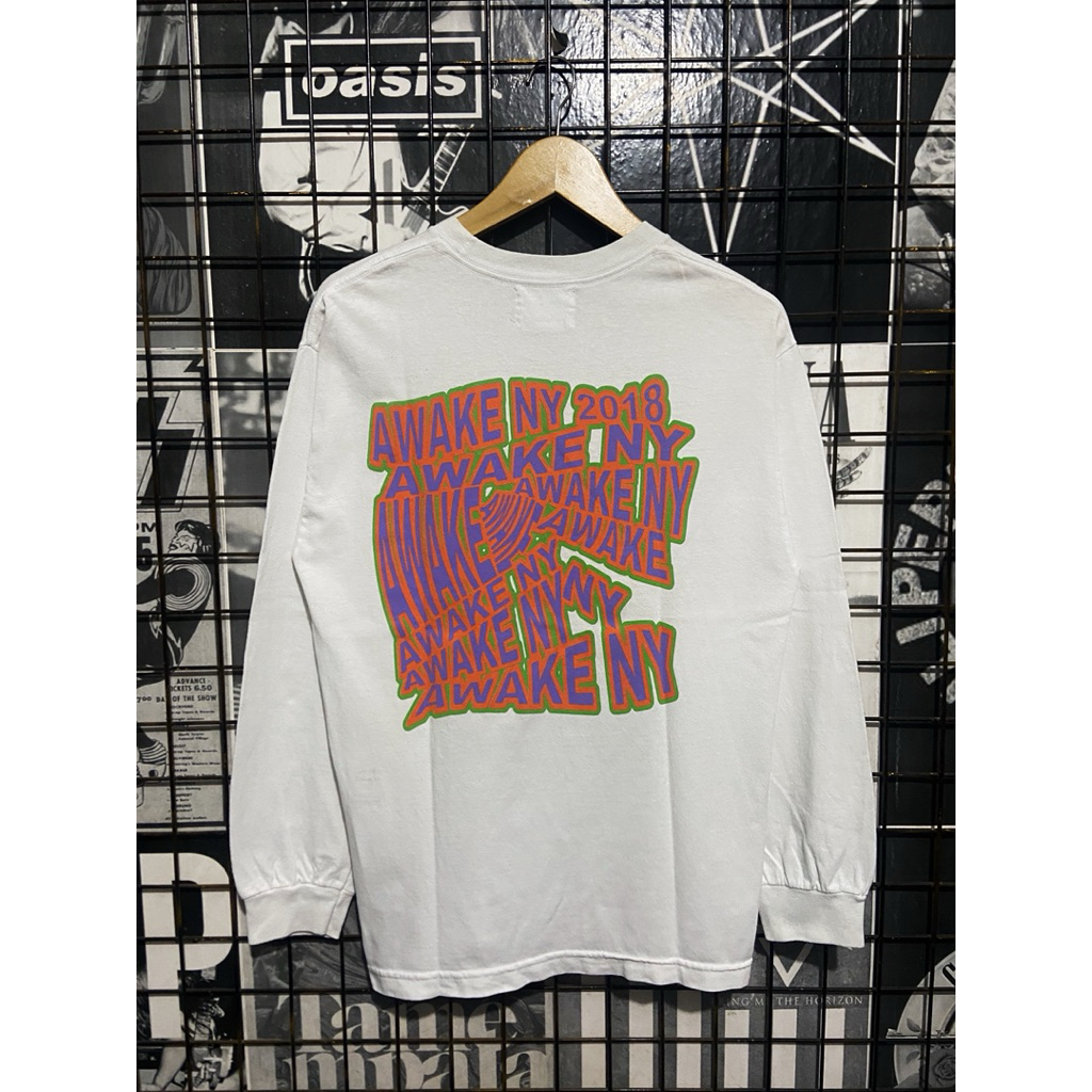Awake Ny Longsleeve -  Wave Logo White