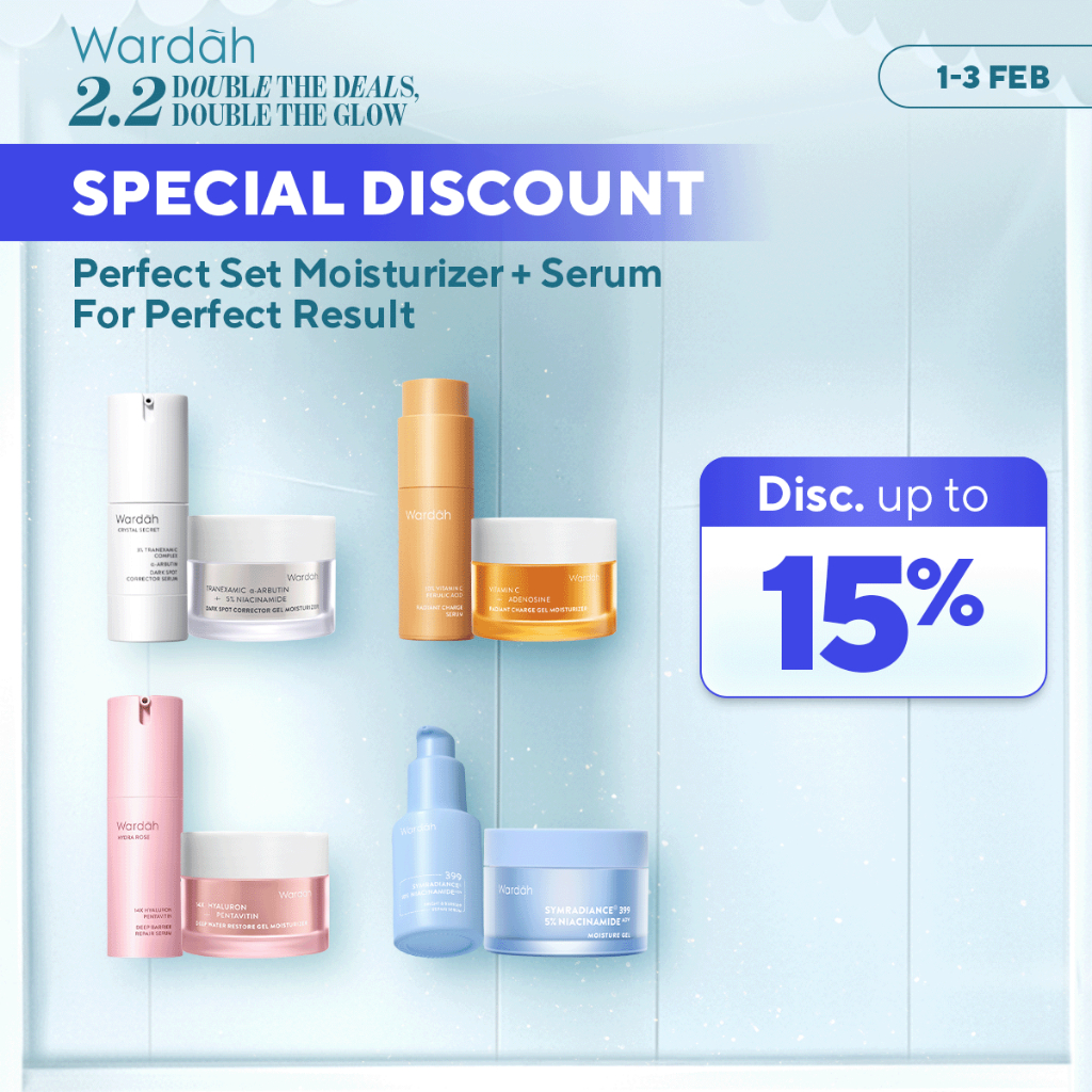WARDAH Perfect Set Moisturizer + Serum For Perfect Result (Symradiance, Peeling, Brightening, Dark S