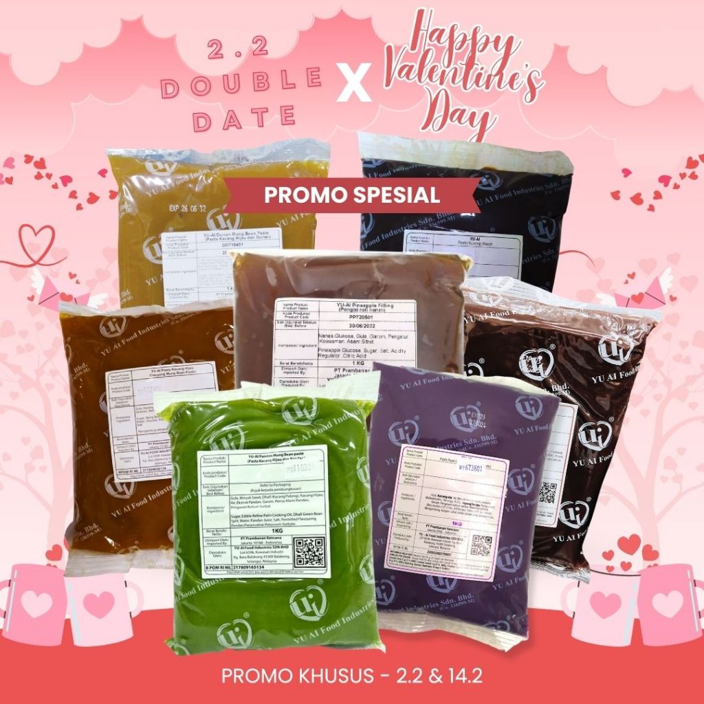 YU-AI - Paste / Pasta Filling Mung Bean 1Kg [ALL VARIANT]